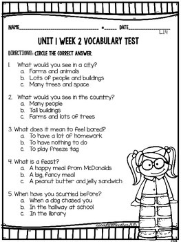 vocabulary assessment 1st grade
