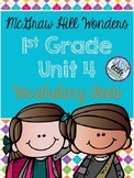 McGraw Hill Wonders 1st Grade Unit 4 Vocabulary Tests