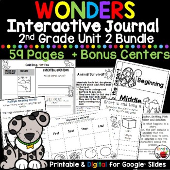 Preview of Wonders Reading 2017 2nd Grade Interactive Notebook Unit 2 Bundle