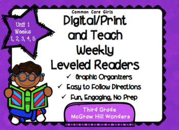 Preview of McGraw Hill Wonders 3rd Grade Unit 1 Digital/Print and Teach Leveled Readers