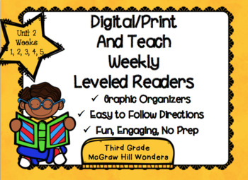Preview of McGraw Hill Wonders 3rd Grade Unit 2 Digital/Print and Teach Leveled Readers