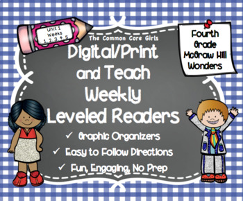 Preview of McGraw Hill Wonders 4th Grade Unit 1 Digital/Print and Teach Leveled Readers