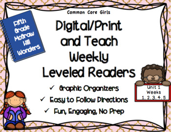 Preview of McGraw Hill Wonders 5th Grade Unit 1 Digital/Print and Teach Leveled Readers