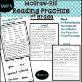 McGraw Hill Wonders First Grade Practice Pages Unit 4 Weeks 1-5