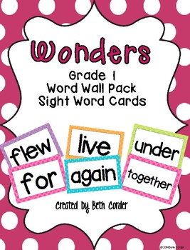 Preview of First Grade Word Wall Sight Words to Correlate with 1st Grade Wonders