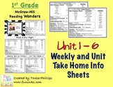 McGraw Hill Wonders Grade 1 Weekly and Unit Home Info Shee