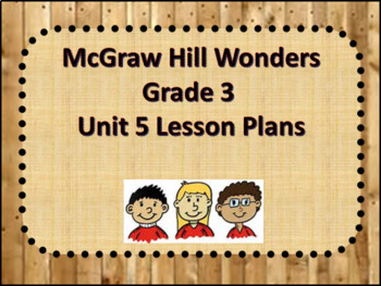 Preview of McGraw Hill Wonders Grade 3 Unit 5 Lesson plans week 1-5 Editable
