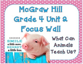 Preview of McGraw Hill Wonders Grade 4 Unit 2 Weeks 1-5 Bundle focus wall for display