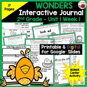 Preview of Wonders Reading 2017 2nd Grade Interactive Notebook Unit 1 Week 1 Google Digital