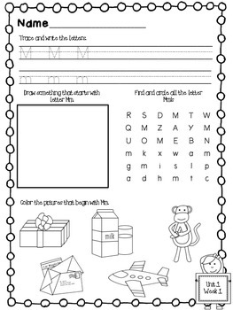 McGraw Hill Wonders Kindergarten Homework Unit 1 by Kendra Stuppi