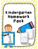 Kindergarten Homework Unit 1