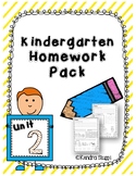 Kindergarten Homework Unit 2