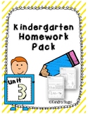 Kindergarten Homework Unit 3