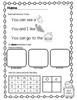 kindergarten homework tpt
