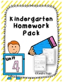 Kindergarten Homework Unit 4