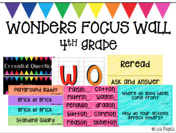 Preview of McGraw-Hill Wonders Reading Focus Wall/Board - 4th Grade