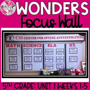 Wonders Focus Wall: 5th Grade - Unit 1 Weeks 1-5 by GiftedTeacher305