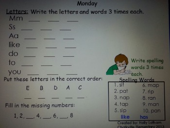 Preview of McGraw Hill Wonders Start Smart Week 1 Morning Work First Grade