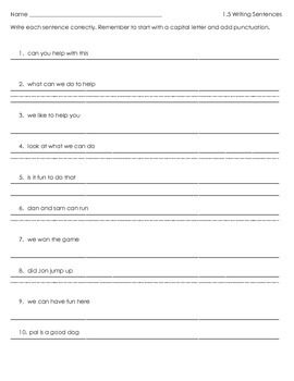 How to help a first grader write sentences - 18 Fix it up sentences ideas