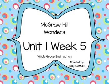 Preview of McGraw Hill Wonders Unit 1 Week 5 First Grade