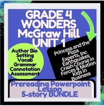 Preview of McGraw Hill: Wonders Unit 1 intro and digital vocab study ppt BUNDLE grade 4