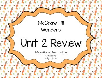 Preview of McGraw Hill Wonders Unit 2 Review First Grade