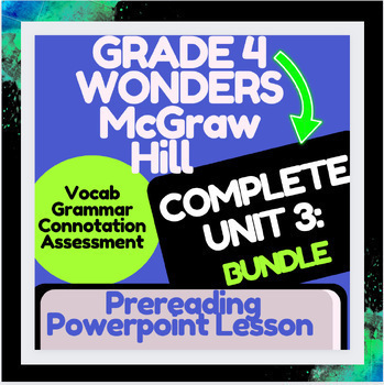 Preview of McGraw Hill: Wonders Unit  3 BUNDLE VOCABULARY STUDY and introduction grade 4