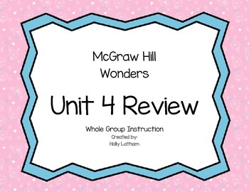 Preview of McGraw Hill Wonders Unit 4 Review First Grade