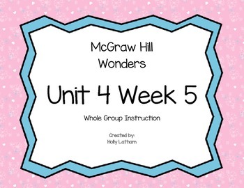 Preview of McGraw Hill Wonders Unit 4 Week 5 First Grade