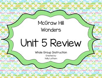 Preview of McGraw Hill Wonders Unit 5 Review First Grade