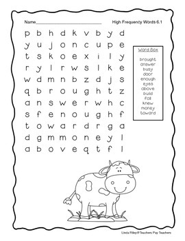 McGraw Hill Wonders Unit 6 High Frequency Word Searches, First Grade