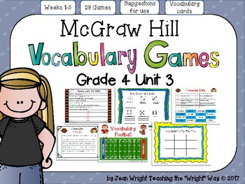 Preview of McGraw Hill Wonders Vocabulary Games Grade 4 Unit 3