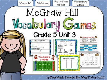 Preview of McGraw Hill Wonders Vocabulary Games Grade 5 Unit 3