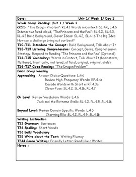 Rl 4 1 lesson plans printable