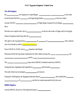 Preview of McGraw Hill World History: Early Ages - Topic 3 Lesson 3 Guided Notes