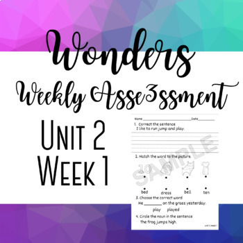 Preview of McGraw Hills Wonders Unit 2 Week 1 Assessment/Exit Slip First Grade