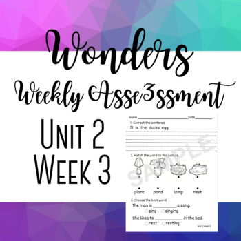 Preview of McGraw Hills Wonders Unit 2 Week 3 Assessment/Exit Slip First Grade