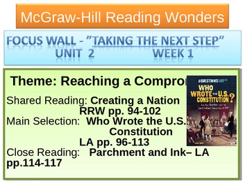 Preview of Mcgraw-Hill Focus Wall-Who Wrote the U.S. Constitution -PPP