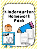 Kindergarten Homework Unit 10
