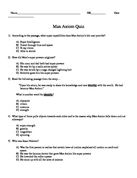 Preview of Mcgraw-hill Wonders Reading 4th grade Max Axiom Comprehension test Vocab test