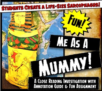 Preview of Me As A Mummy! Egyptian Mummification Lesson & Reading Activity Set