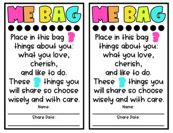 Peace, Love and Learning: DIY All About Me Bags