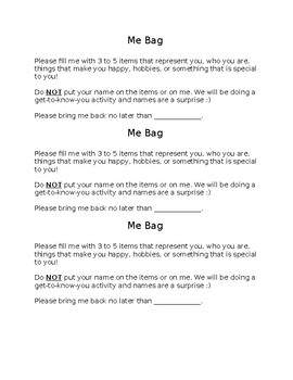 Preview of Me Bag - Get to Know You