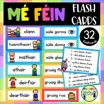 Preview of Mé Féin Flashcards with pictures - Gaeilge - Myself