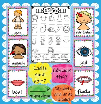 Preview of Mé Féin bundle, Lesson Presentations, Games, Worksheets, Assessment and Posters