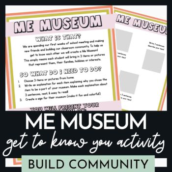 Preview of Me Museum- Class Community Building Activity