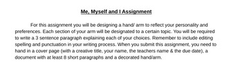 Preview of Me, Myself and I Assignment