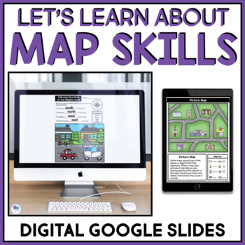 Preview of Map Skills First Grade Me On The Map Activities Google Slides Kindergarten 2nd