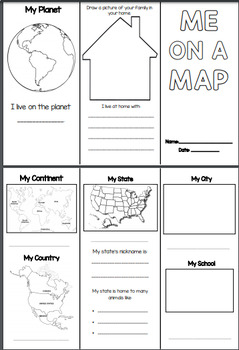 Preview of Me On a Map Bundle - Brochure, Craft & Quiz