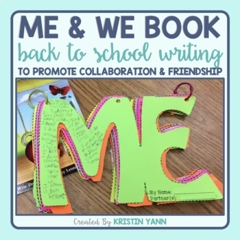Preview of Back to School Writing Activity - Me and We Book